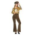 Goldener Hingucker Schlaghose Damen