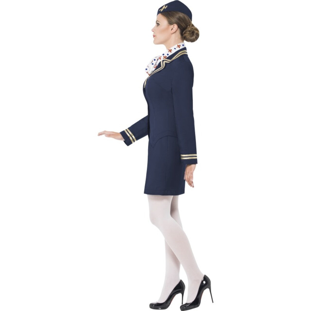 Op deze afbeelding zie je een Kostuums, van het merk Smiffy's. Stacey Stewardess Vrouw Kostuum