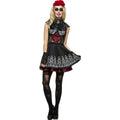 Schwarzes Slide De Los Muertos Kleid Damen
