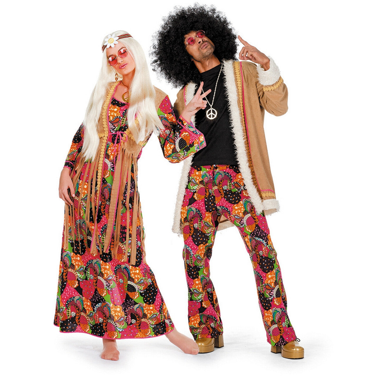 Op deze afbeelding zie je een Kostuums, van het merk Wilbers. Smoking Hippie Lange Jurk Vrouw