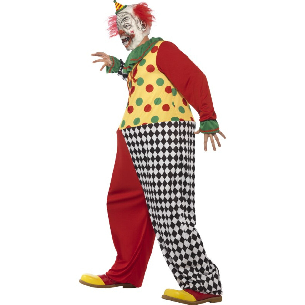 Op deze afbeelding zie je een Kostuums, van het merk Smiffy's. Sinistere Freaky Clown Man Kostuum