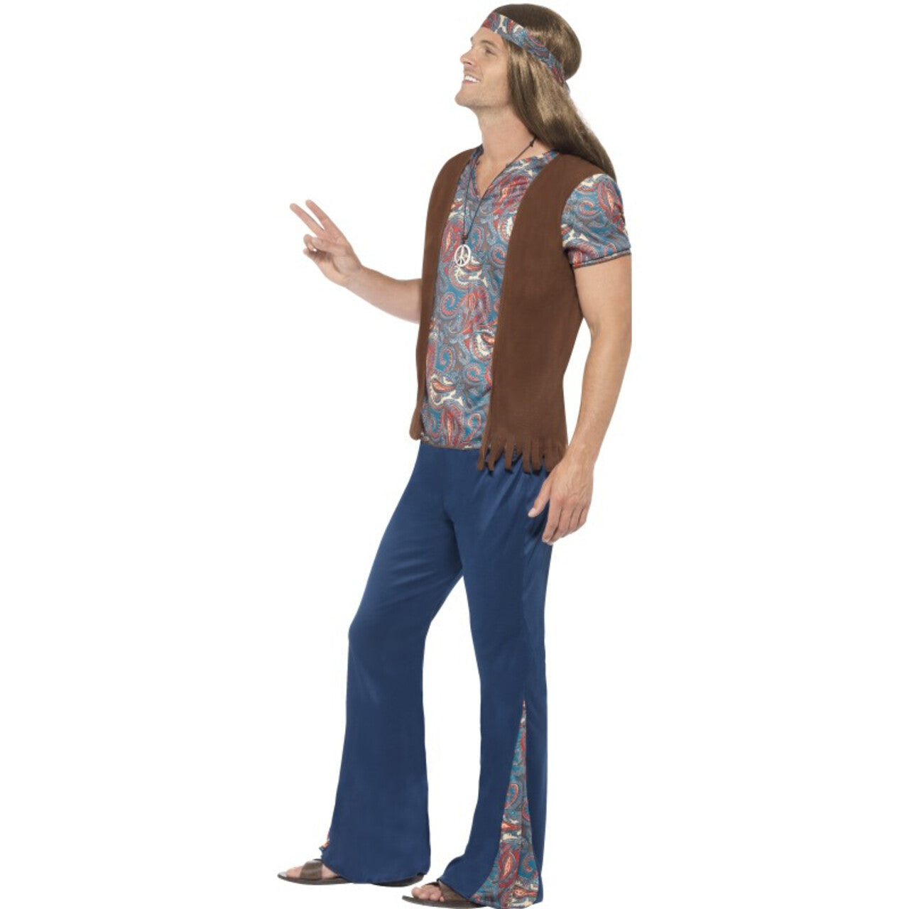 Op deze afbeelding zie je een Kostuums, van het merk Smiffy's. Hippiepak Ernesto Man Kostuum