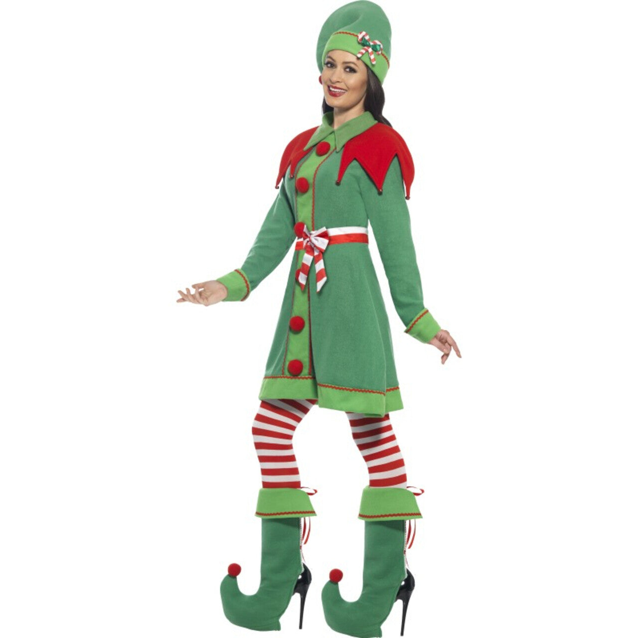 Op deze afbeelding zie je een Kostuums, van het merk Smiffy's. Luxe Elf Jurk Mistletoe Vrouw