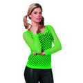 Knalliges Netzshirt Mit Langen Ärmeln Grün Damen