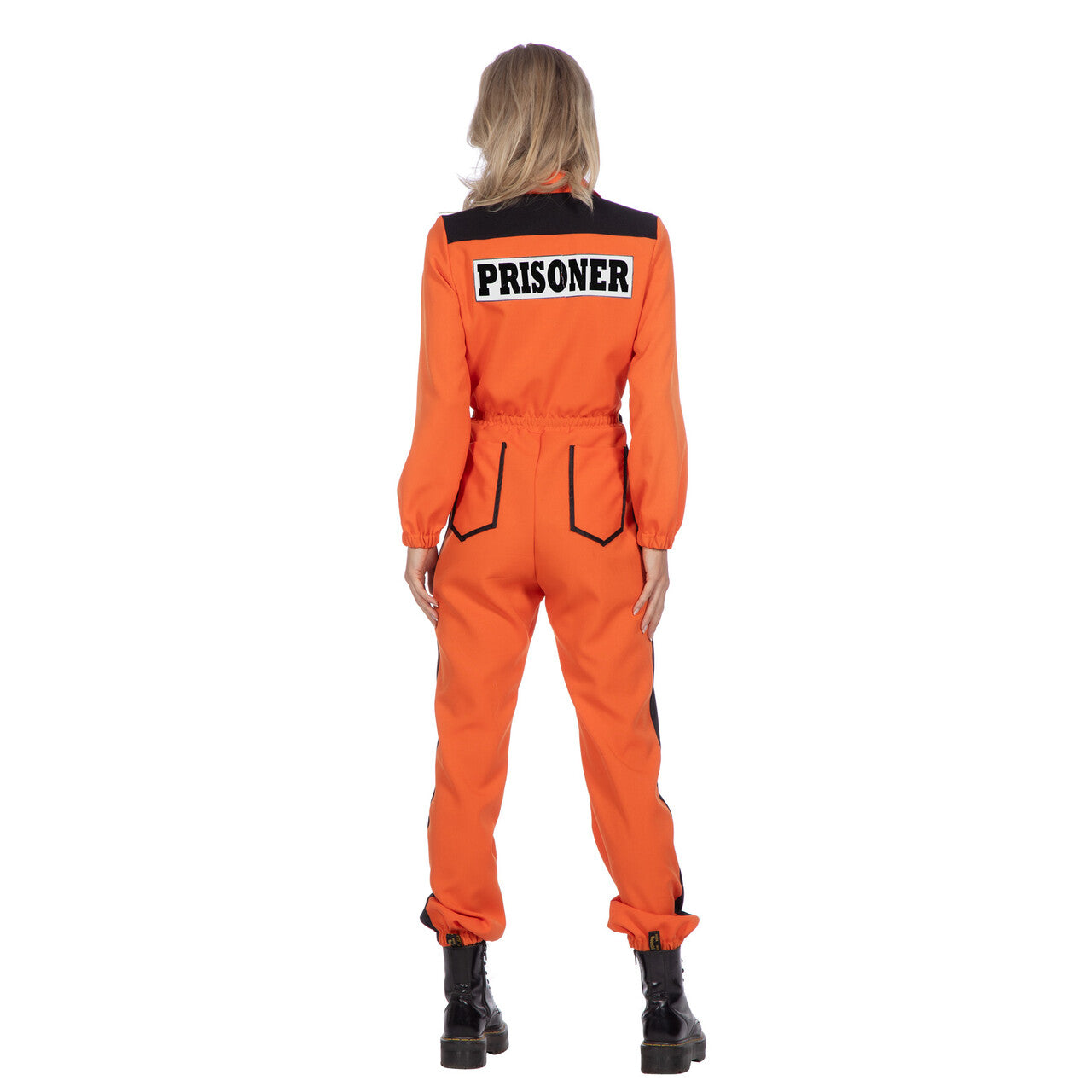 Op deze afbeelding zie je een Kostuums, van het merk Wilbers. Inmate Overall Oranje Vrouw Kostuum
