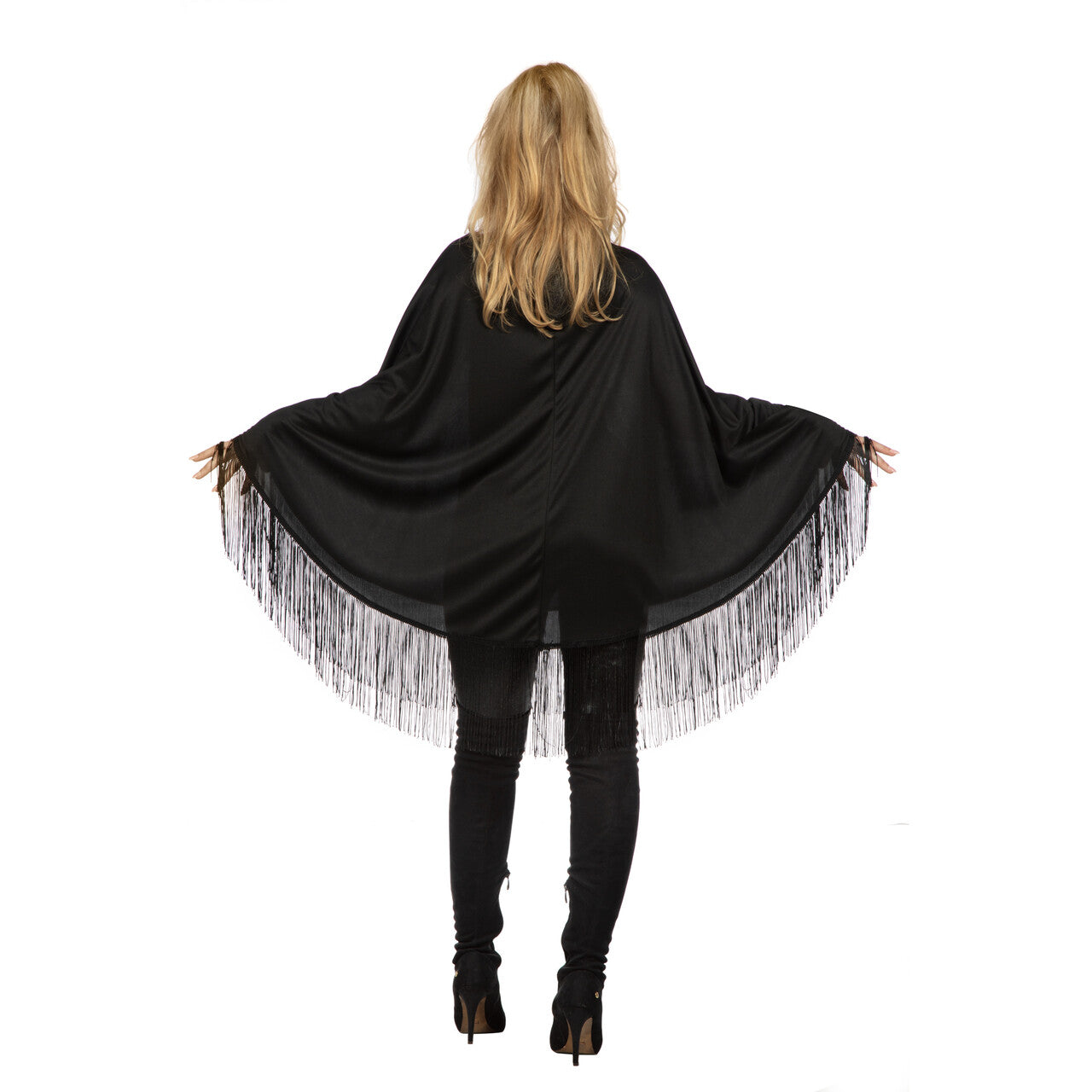 Op deze afbeelding zie je een Kostuums, van het merk Wilbers. Hocus Pocus Heksen Poncho Vrouw