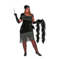 20er Jahre Schwarze Charleston Diva (Große Größen) Damenkostüm Kostüm