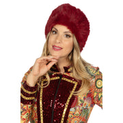 Op deze afbeelding zie je een Accessoires, van het merk Wilbers. Hoofdband Warm Bontje Bordeaux Rood