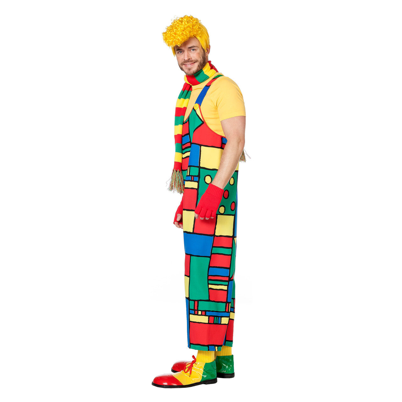 Op deze afbeelding zie je een Kostuums, van het merk Wilbers. Carnaval Boogiewoogie Latzhose Mondriaan Man Kostuum