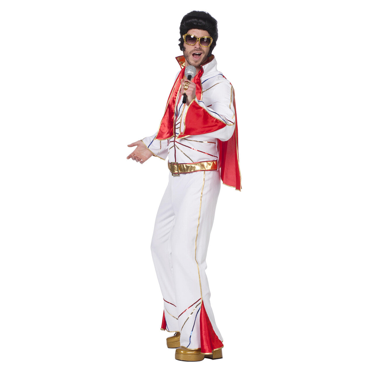 Op deze afbeelding zie je een Kostuums, van het merk Wilbers. Rock 50s Mr. Elvis Met Sjaal Man Kostuum