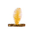 Glam Party Charleston Stirnband Mit Feder Gelb / Gold