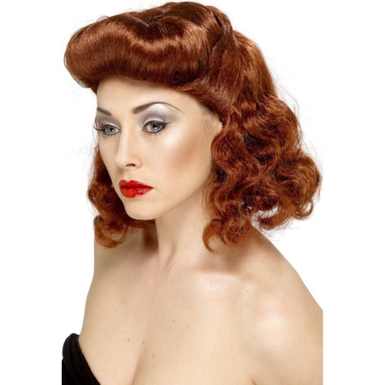 Op deze afbeelding zie je een Accessoires, van het merk Smiffy's. Pin Up Pruik Roodbruin