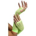 Lange Neon-Grüne Netz-Handschuhe Ohne Fingerspitzen