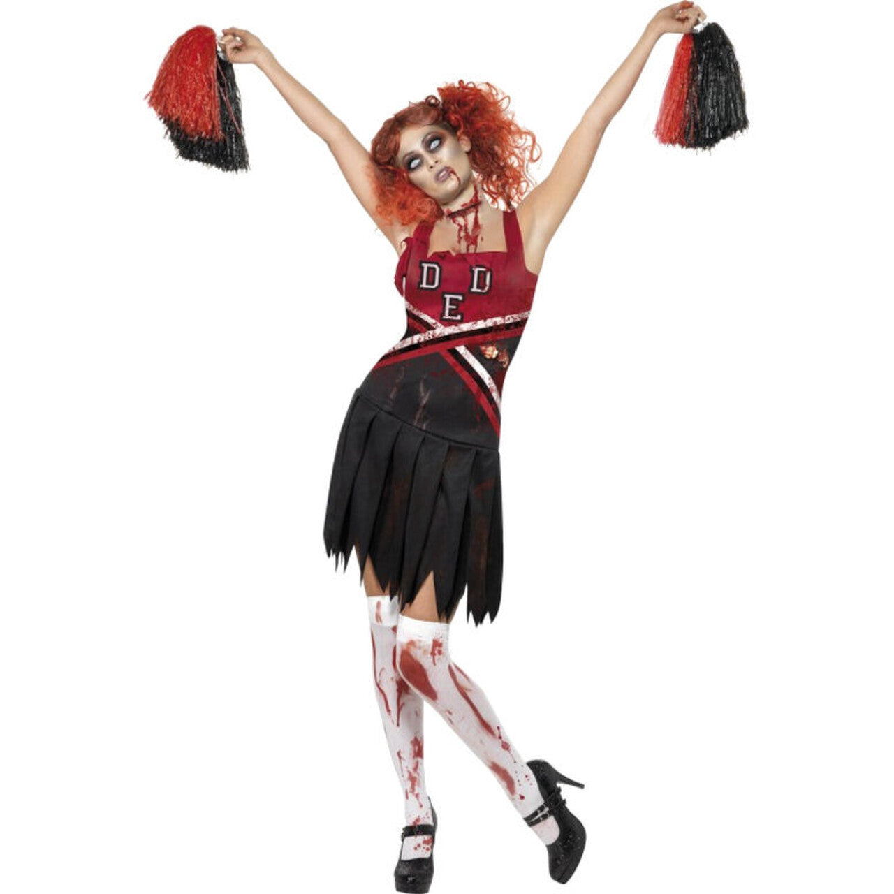 Op deze afbeelding zie je een Kostuums, van het merk Smiffy's. Horror Cheerleader Vrouw Kostuum