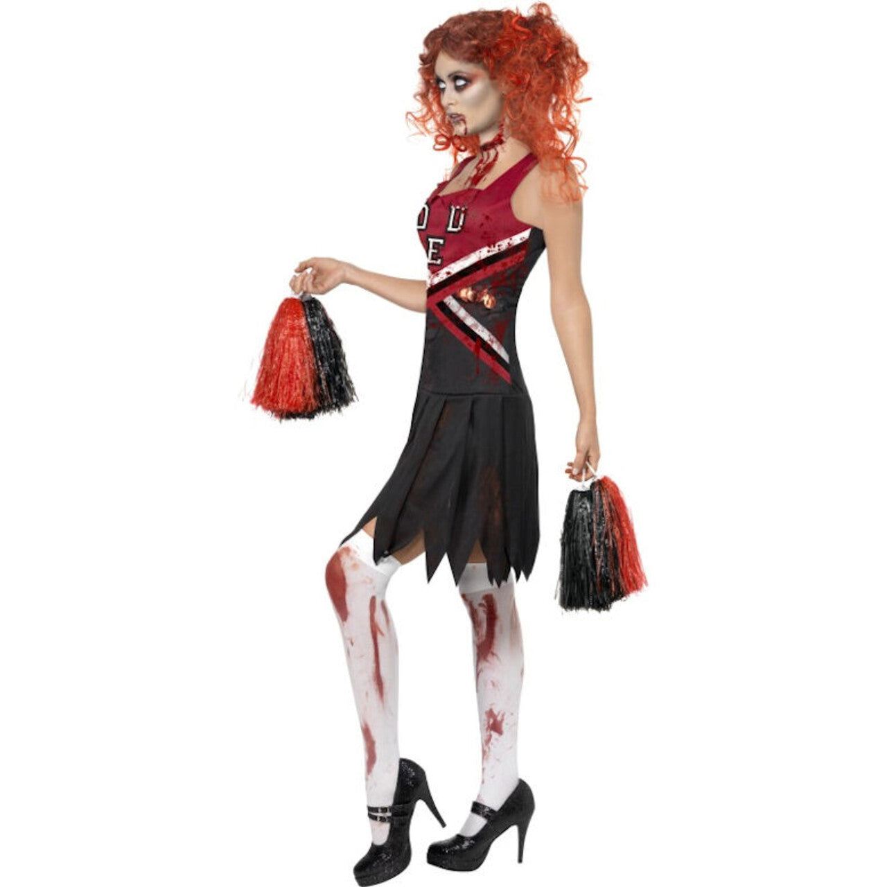 Op deze afbeelding zie je een Kostuums, van het merk Smiffy's. Horror Cheerleader Vrouw Kostuum