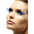 Blaue Federwimpern