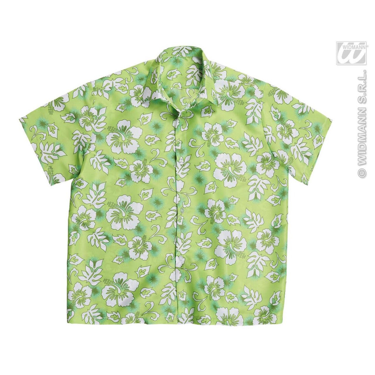Op deze afbeelding zie je een Kostuums, van het merk Widmann. Hawaii Shirt Groen Man