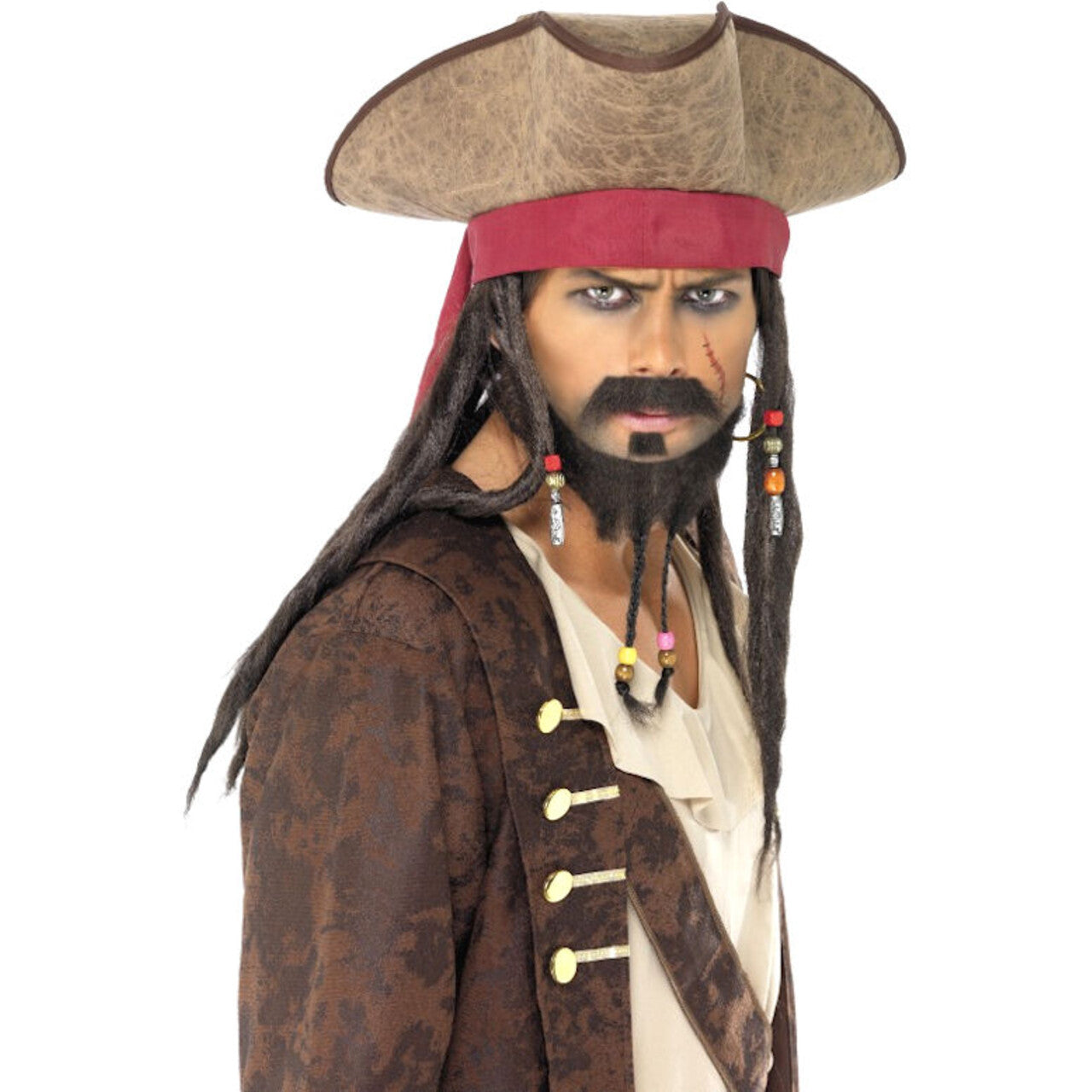 Op deze afbeelding zie je een Accessoires, van het merk Smiffy's. Piratenhoed Met Haar Man