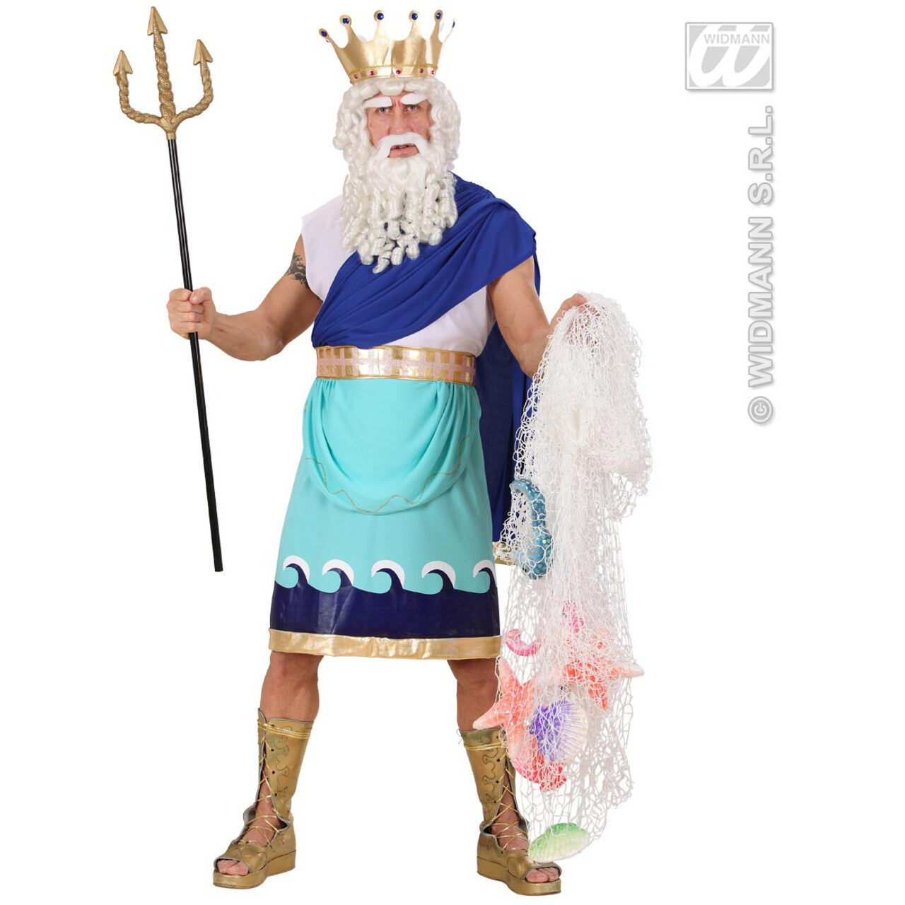 Op deze afbeelding zie je een Kostuums, van het merk Widmann. Mystieke God Poseidon Man Kostuum