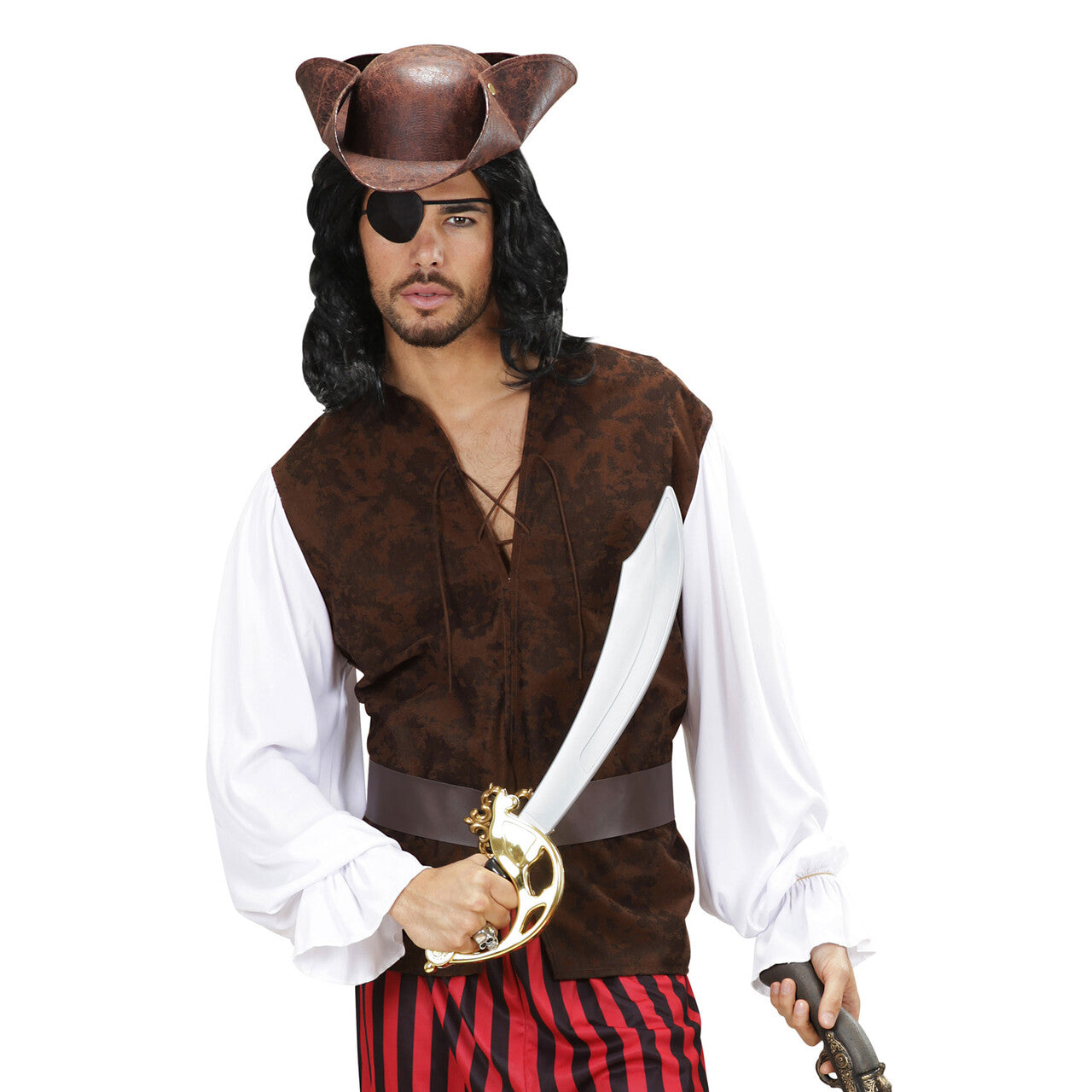 Op deze afbeelding zie je een Kostuums, van het merk Widmann. Piratenshirt Met Vest Man