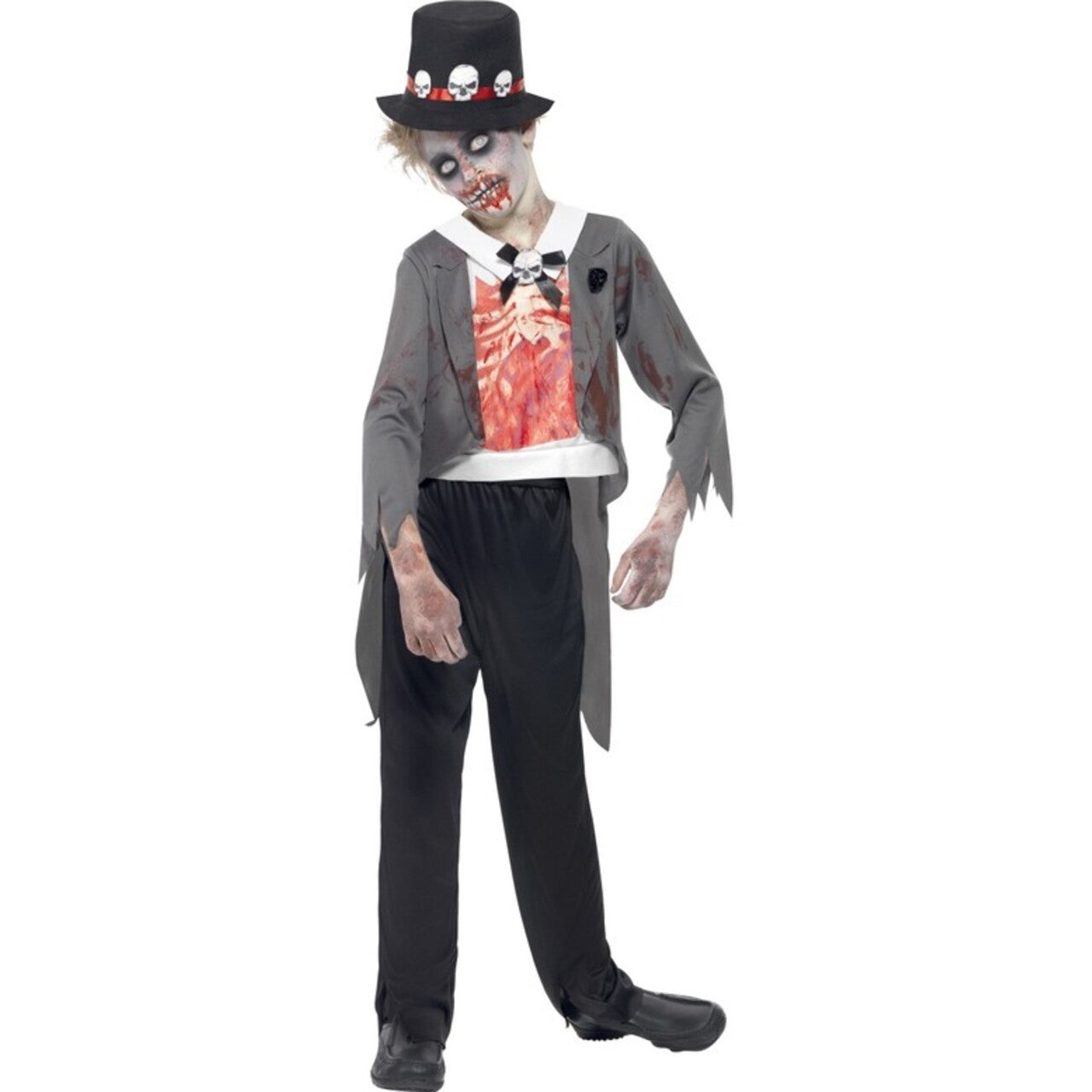 Op deze afbeelding zie je een Kostuums, van het merk Smiffy's. Kinder Zombie Bruidegom Pak Jongen