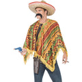 Mexikanischer Pistolero Poncho Roter Set Man Kostüm Herren
