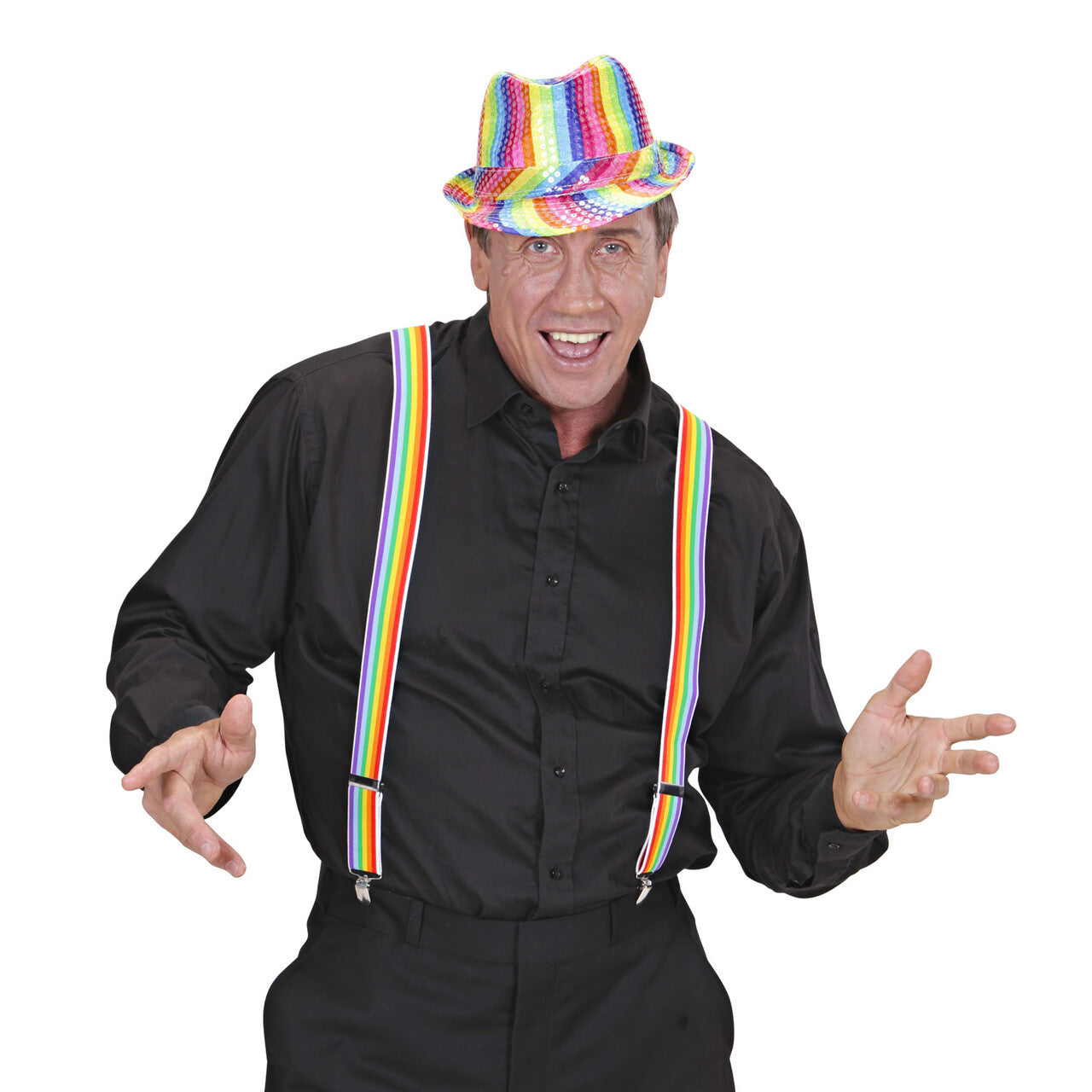 Op deze afbeelding zie je een Accessoires, van het merk Widmann. Bretels Veelkleurig