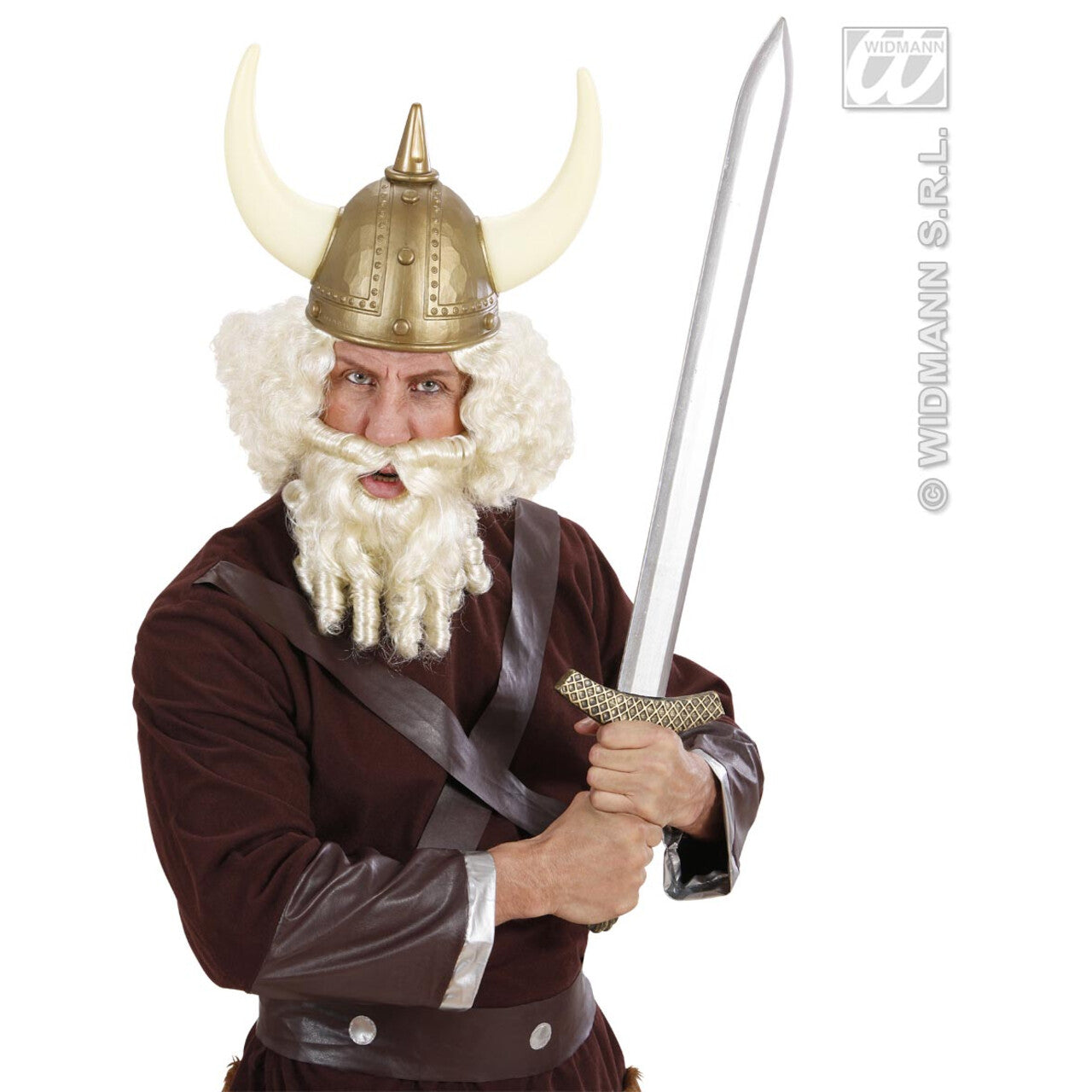 Op deze afbeelding zie je een Accessoires, van het merk Widmann. Metallic Zwaard Veroveraar 86 Centimeter