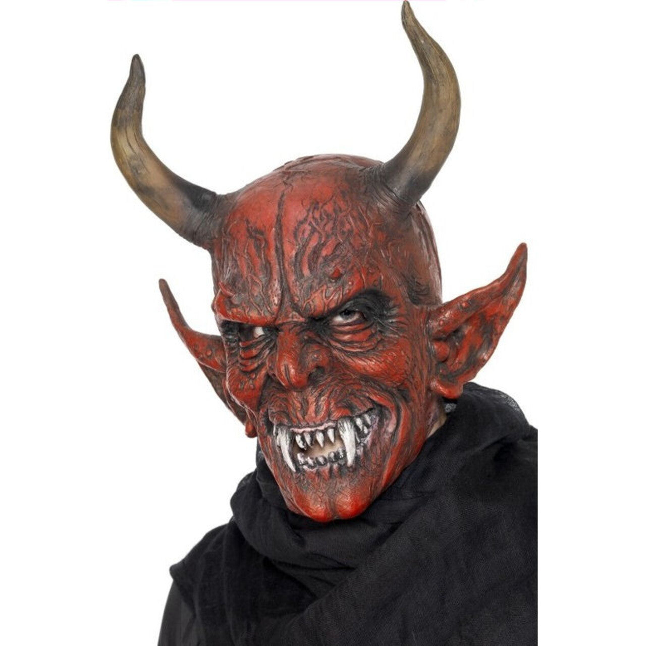 Op deze afbeelding zie je een Accessoires, van het merk Smiffy's. Volledig Duivel Masker Met Hoorns