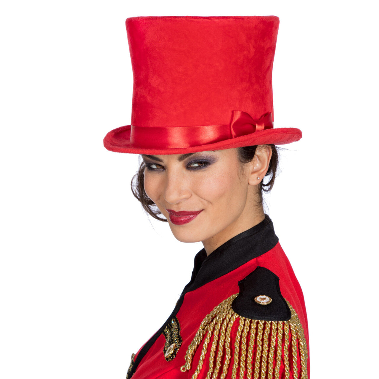 Op deze afbeelding zie je een Accessoires, van het merk Wilbers. Extra Hoge Hoed Red Velvet
