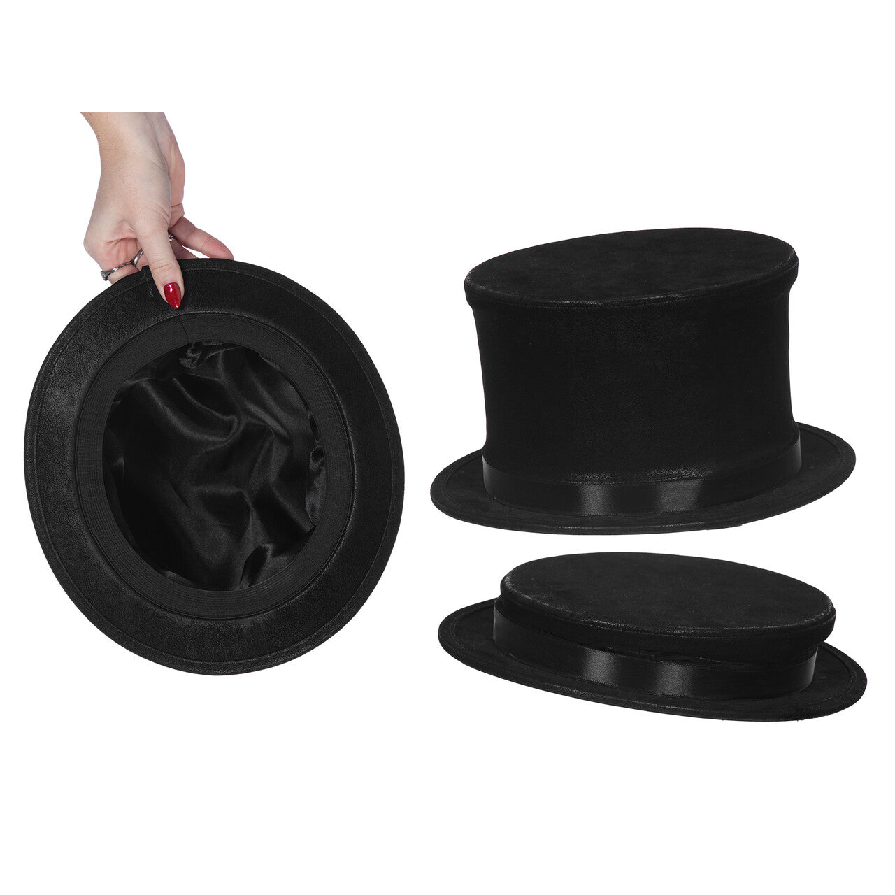 Op deze afbeelding zie je een Accessoires, van het merk Wilbers. Platte En Een Hoge Hoed Inklapbaar