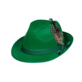 Groene Luxe Tiroler Hoed Met Veer