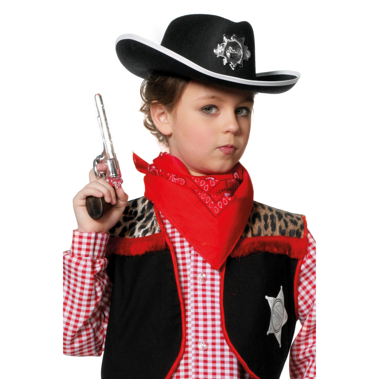 Op deze afbeelding zie je een Accessoires, van het merk Wilbers. Sheriff Department Hoed Met Ster Zwart
