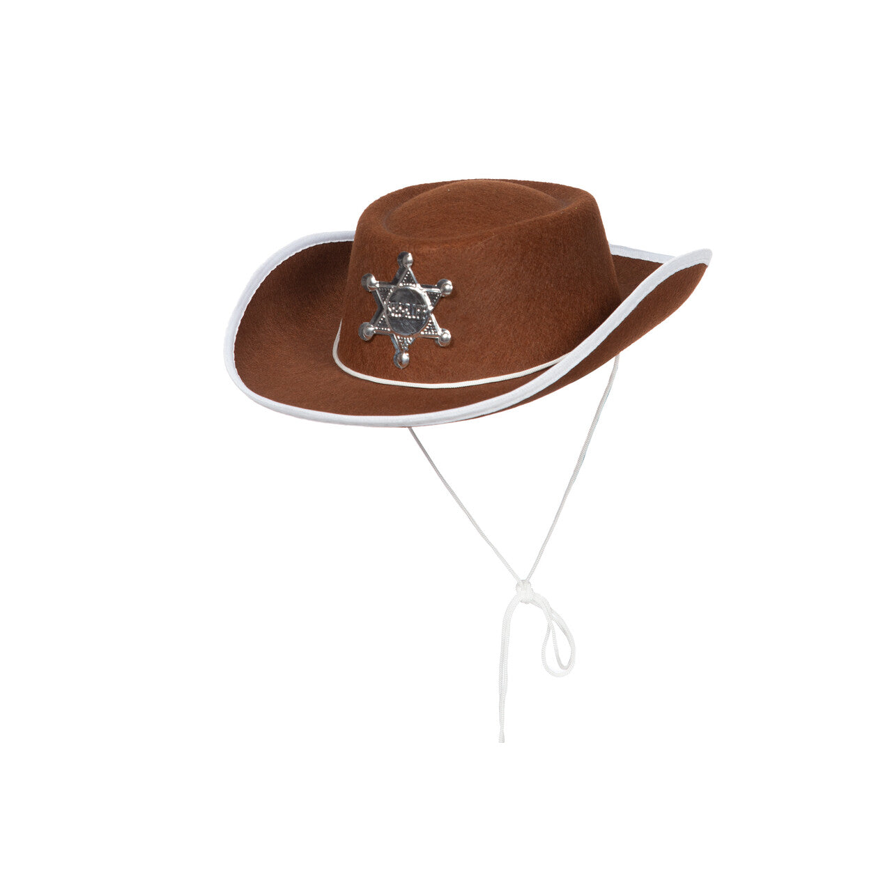 Op deze afbeelding zie je een Accessoires, van het merk Wilbers. Sheriff Department Hoed Met Ster Bruin