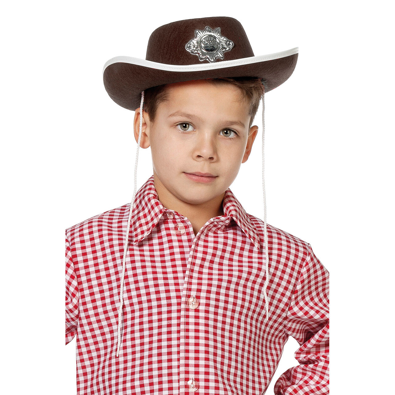 Op deze afbeelding zie je een Accessoires, van het merk Wilbers. Sheriff Department Hoed Met Ster Bruin