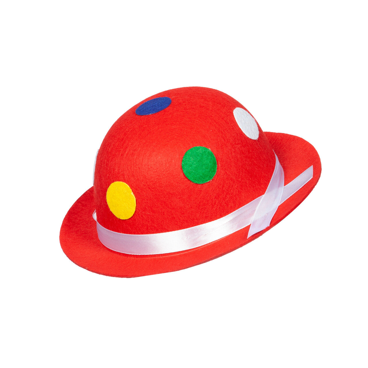 Op deze afbeelding zie je een Accessoires, van het merk Wilbers. Mini Bolhoed Stip De Clown Rood