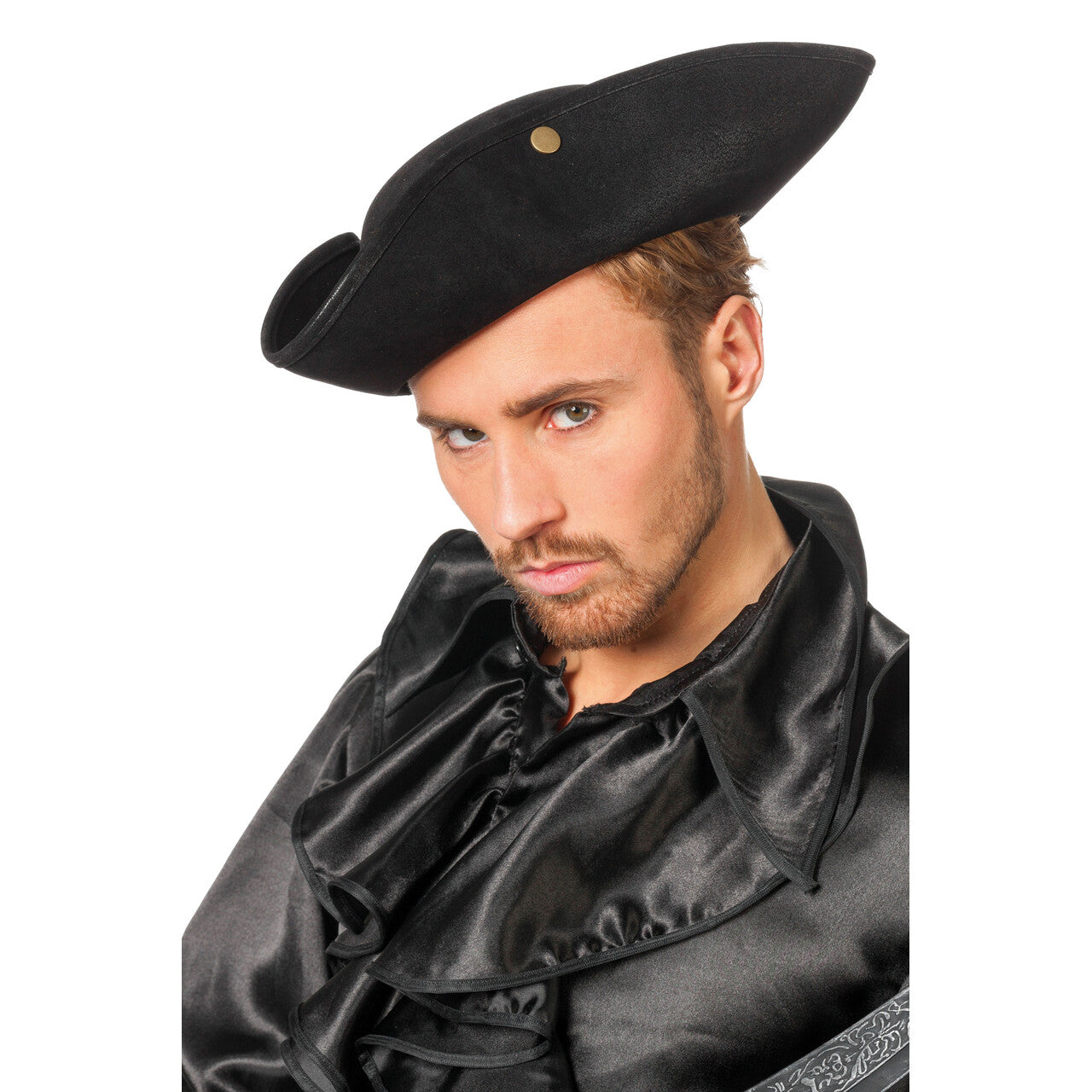 Op deze afbeelding zie je een Accessoires, van het merk Wilbers. Eenvoudige Piratenhoed Zwart