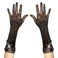 Spinnennetz-Handschuhe Mit Diamant-Schädel