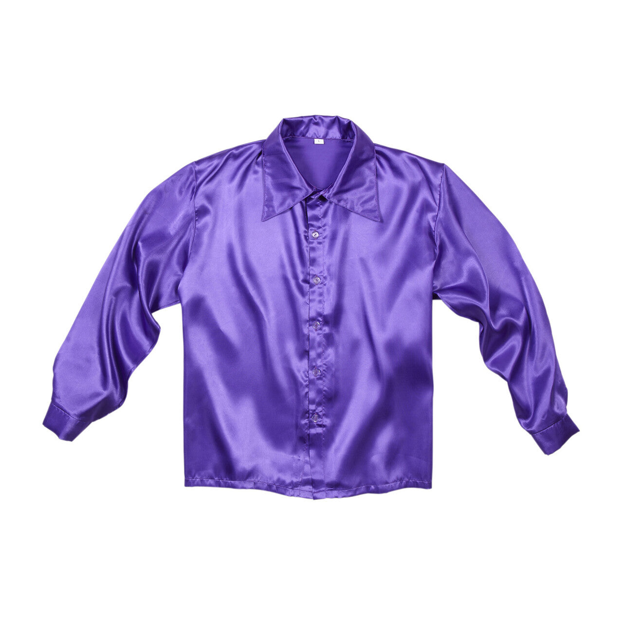 Op deze afbeelding zie je een Kostuums, van het merk Widmann. 70s Disco Shirt Paars Satijn Man