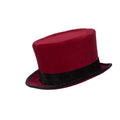 Hoge Hoed Fluweel Rood Met Zwarte Band