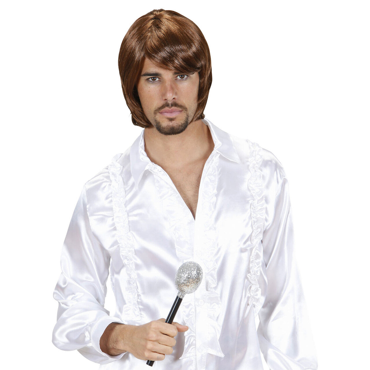 Op deze afbeelding zie je een Accessoires, van het merk Widmann. Pruik 70s Popster Bjorn