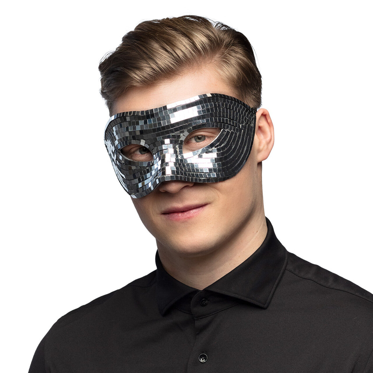 Op deze afbeelding zie je een Accessoires, van het merk Boland. Oogmasker Disco Zilver