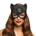 Elegant Katten Halfmasker Met Strass