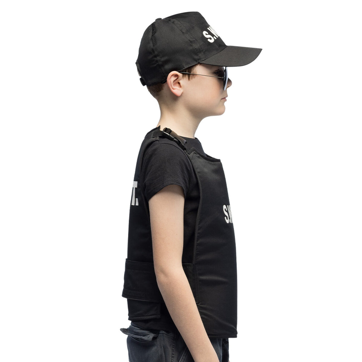 Op deze afbeelding zie je een Kostuums, van het merk Boland. Mini S.w.a.t Agent Set Kind Kostuum