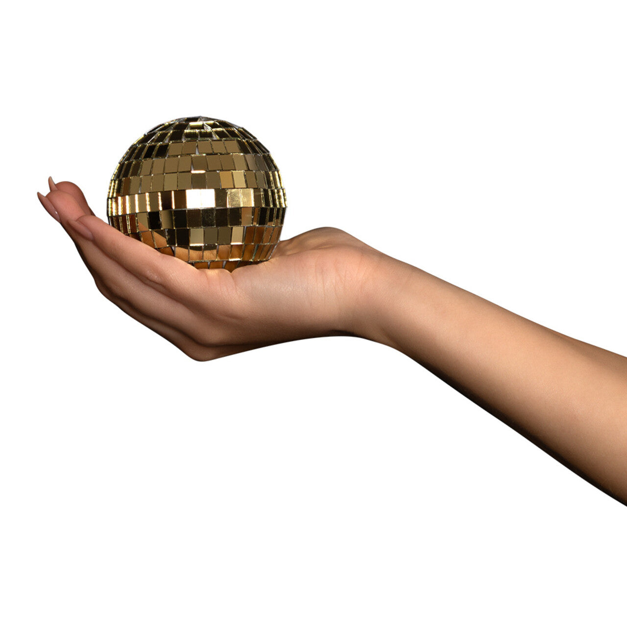 Op deze afbeelding zie je een Decoratie, van het merk Boland. Set 6 Discoballen Goud (Ø 8 Cm)