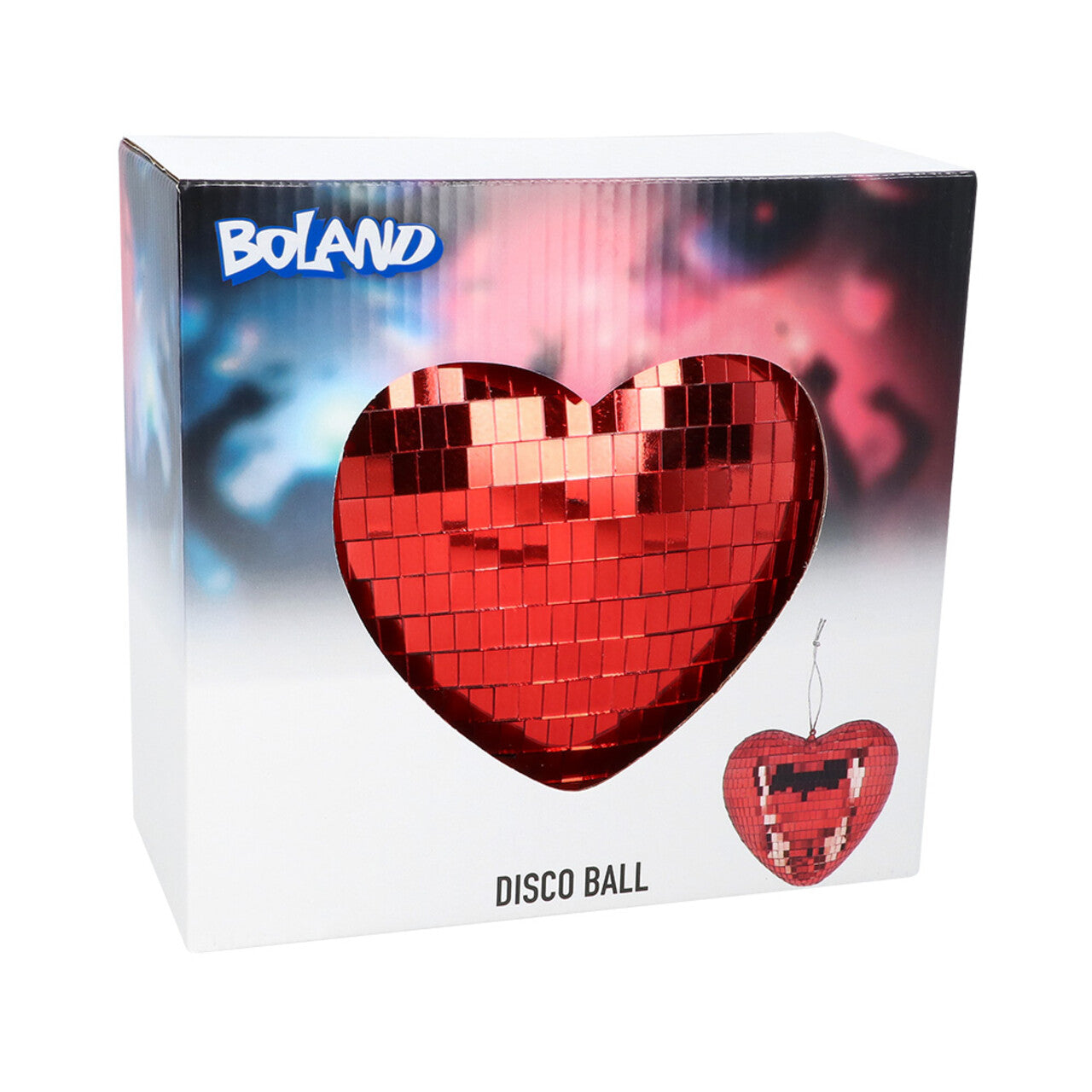 Op deze afbeelding zie je een Decoratie, van het merk Boland. Discobal Hart Rood (19 Cm)
