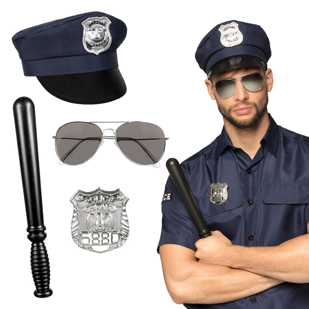 Op deze afbeelding zie je een Accessoires, van het merk Boland. Stoere Politie Accessoire Set 4delig