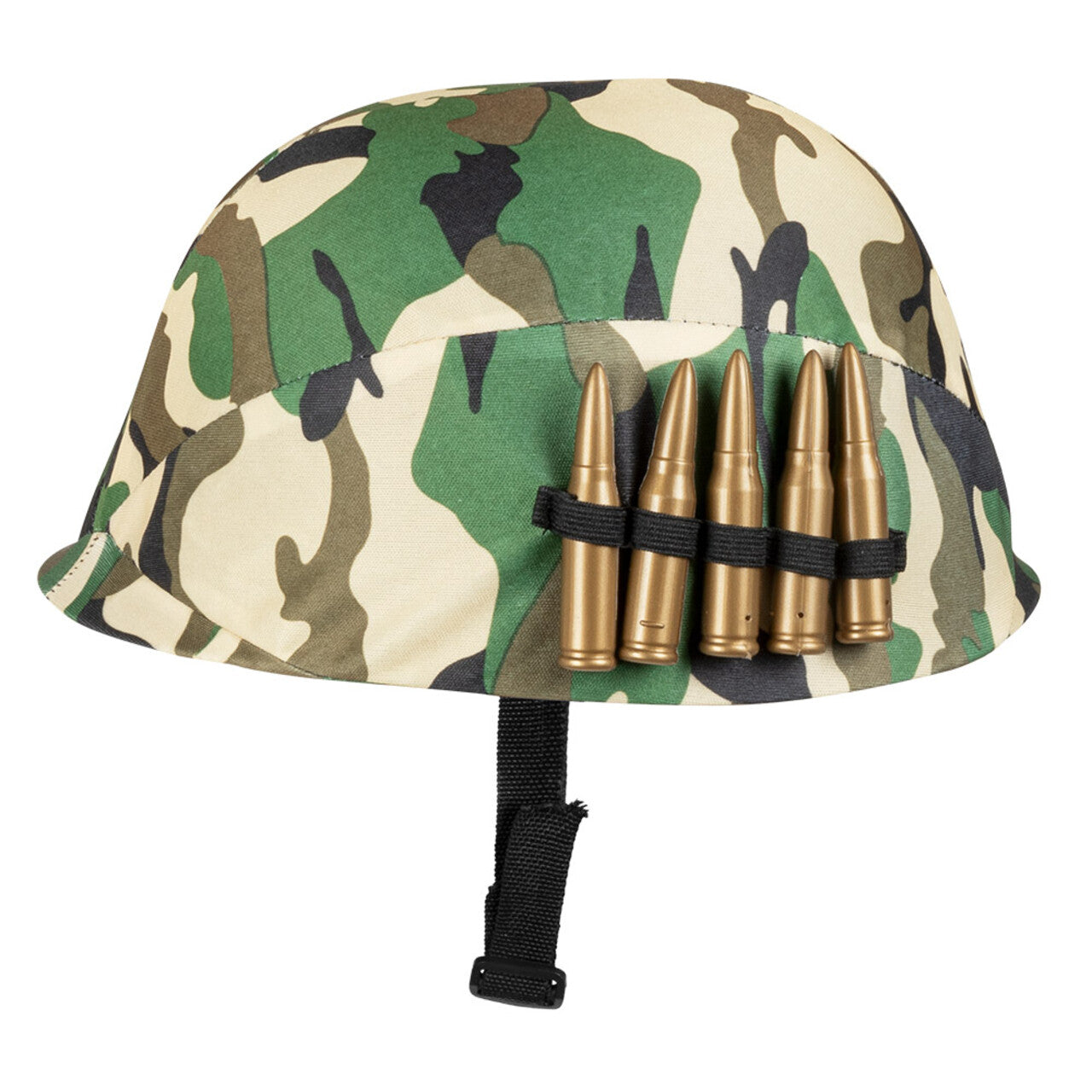 Op deze afbeelding zie je een Accessoires, van het merk Boland. Kinder Camo Helm Militair Met 5 Kogels
