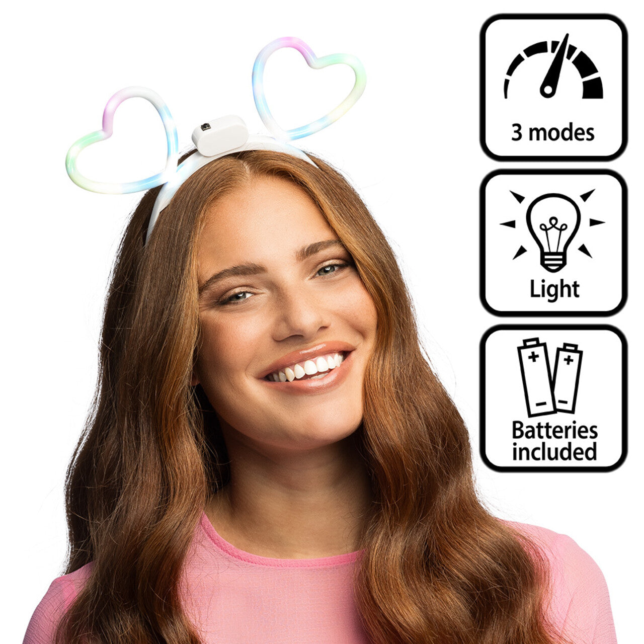 Op deze afbeelding zie je een Accessoires, van het merk Boland. Lichtgevende Haarband Glowing Hearts
