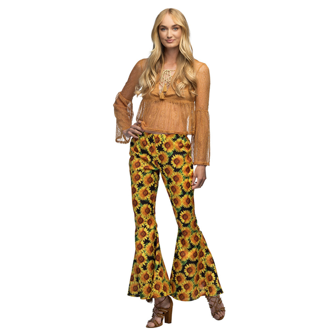 Op deze afbeelding zie je een Kostuums, van het merk Boland. Wijde Pijpen Broek Sunny Flowers Vrouw